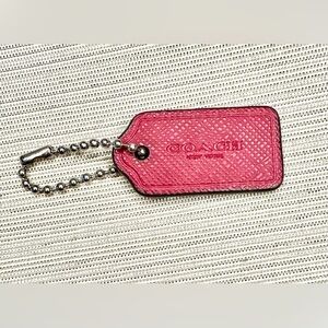 Coach Brick Red Leather Hangtag / Keychain / Bag Charm / Fob - 1.5”